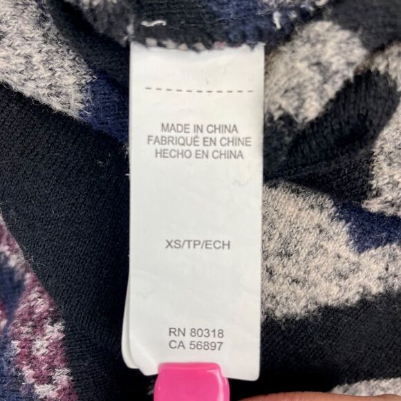 Lucky Brand Intarsia Aztec Geometric Print Waterfall Cardigan XS - Picture 10 of 12